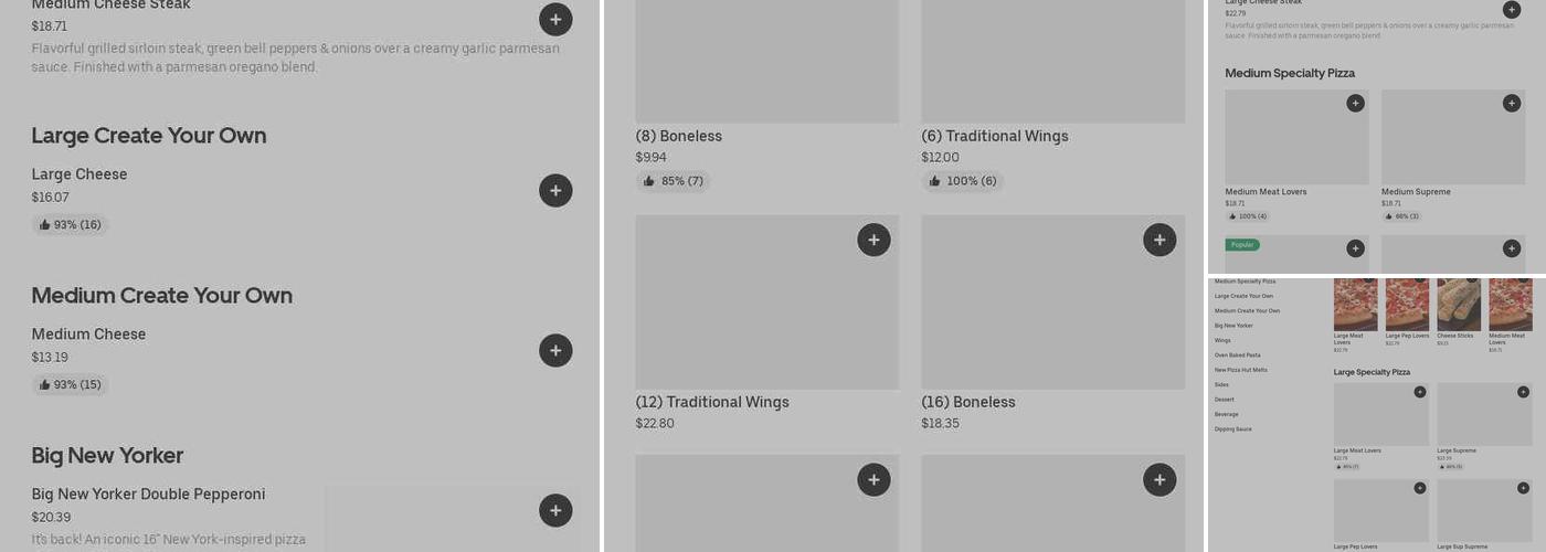 Pizza Hut Menu