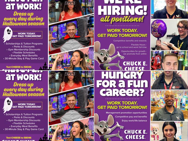 Chuck E. Cheese Menu