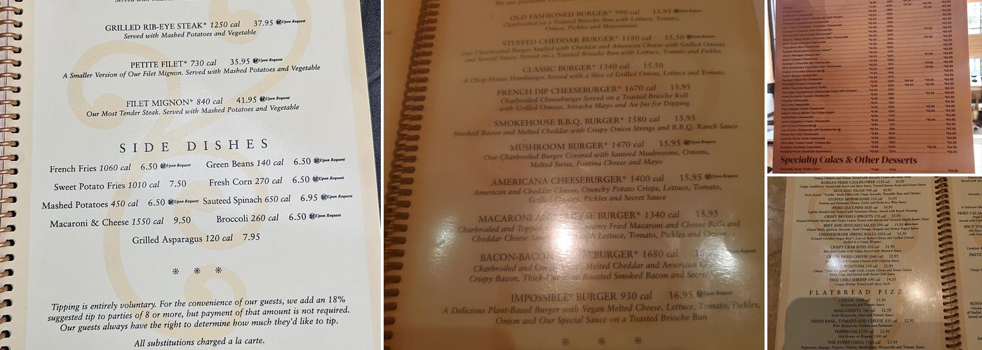 The Cheesecake Factory Menu