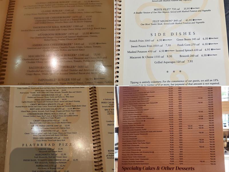 The Cheesecake Factory Menu