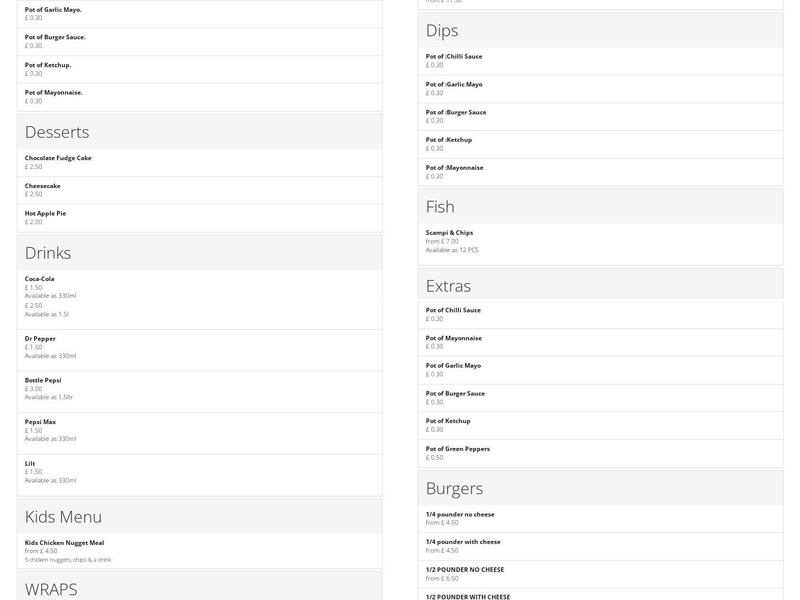 Luton Kebab House Menu