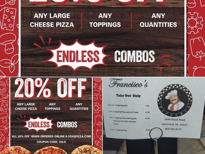 Francisco's Pizzeria Menu