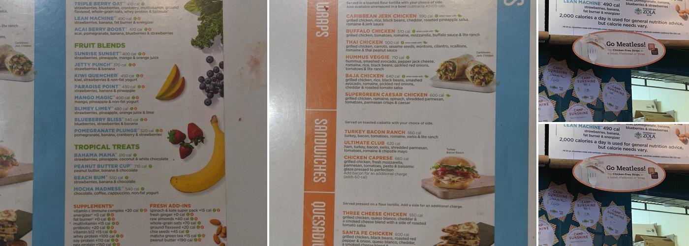 Tropical Smoothie Cafe Menu