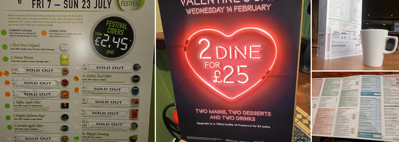 The Britannia Inn - JD Wetherspoon Menu