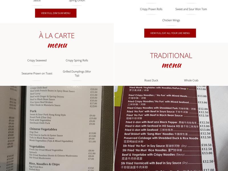 Oriental Garden Restaurant Menu