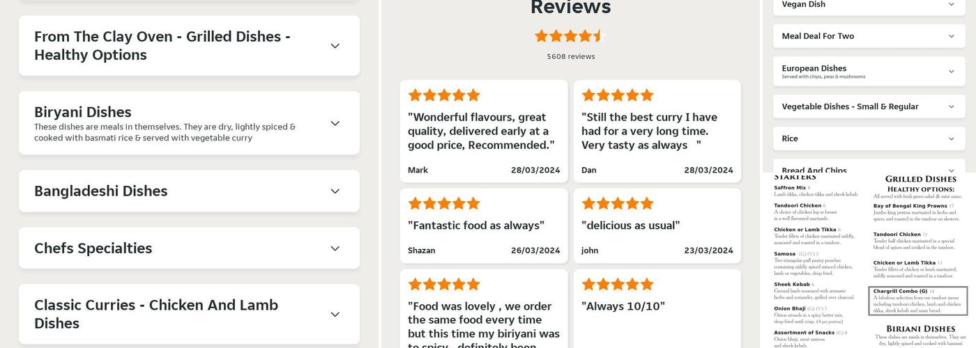 Saffron Northampton Menu