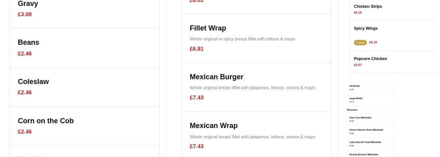 Freddy's Chicken & Pizza Menu