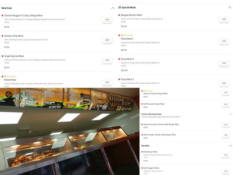 Ze Fast Food Menu