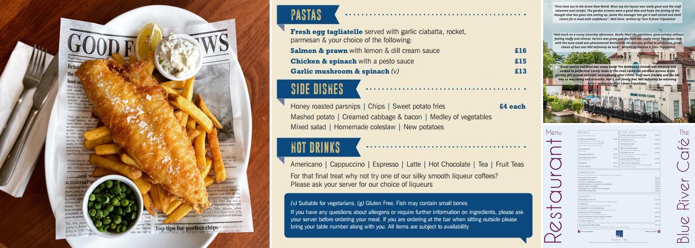 The Blue River Cafe Menu