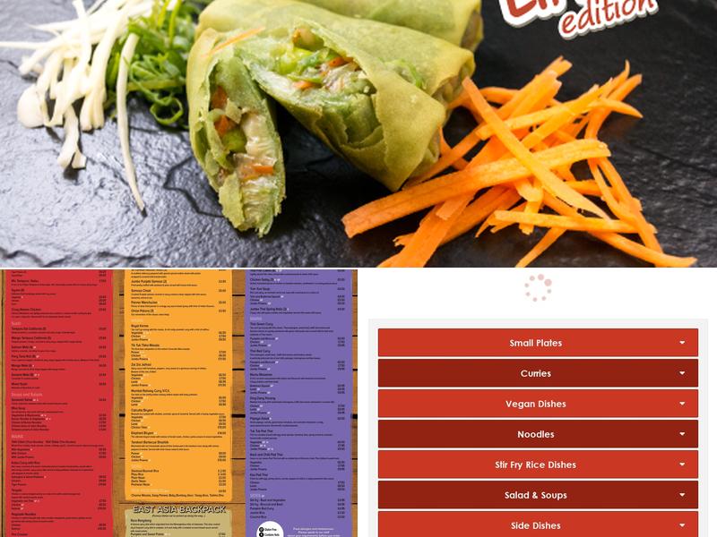 The East Asia Co (Sandhurst) Menu