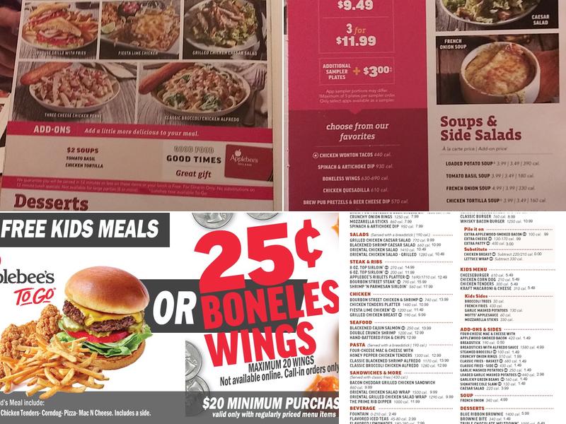 Applebee's Grill + Bar Menu