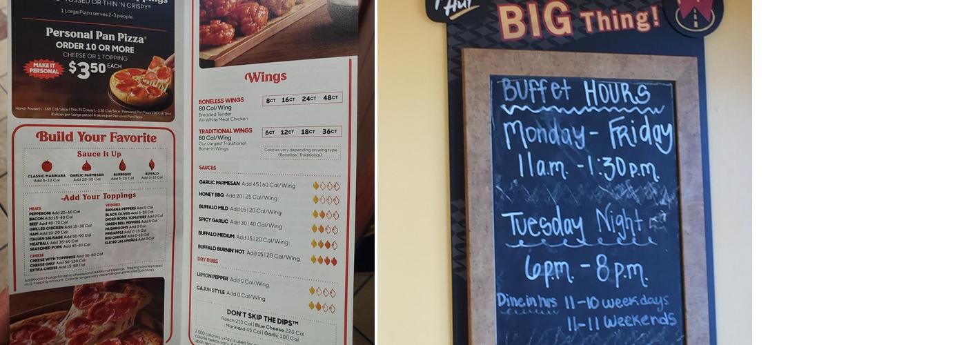 Pizza Hut Menu
