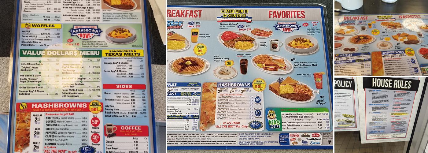 Waffle House Menu