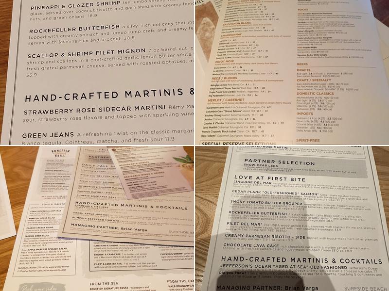 Bonefish Grill Menu