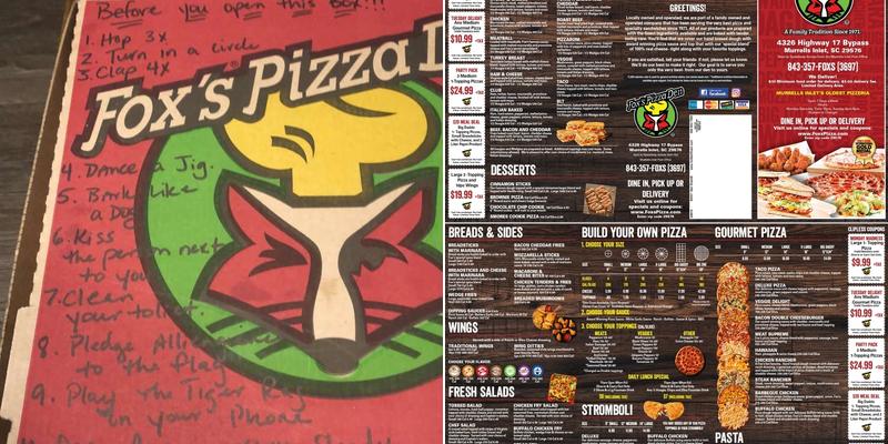Fox's Pizza Den Menu