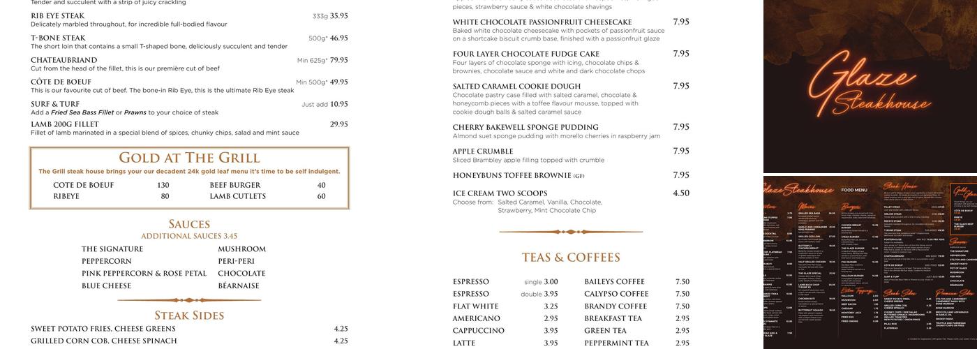 The Grill Steakhouse Menu
