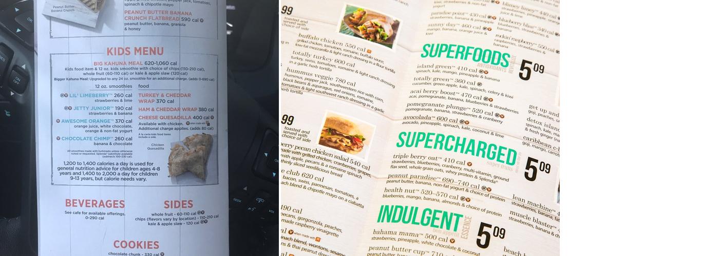 Tropical Smoothie Cafe Menu