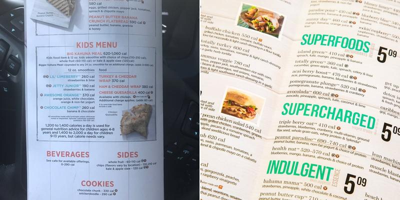 Tropical Smoothie Cafe Menu