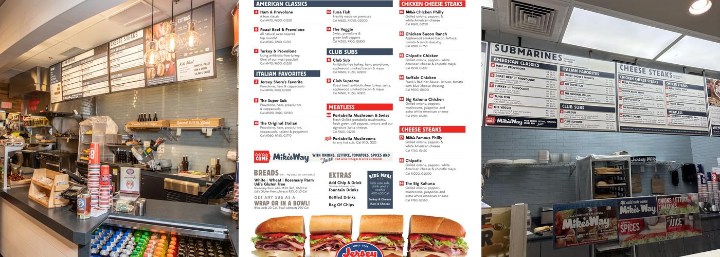 Jersey Mike's Subs Menu