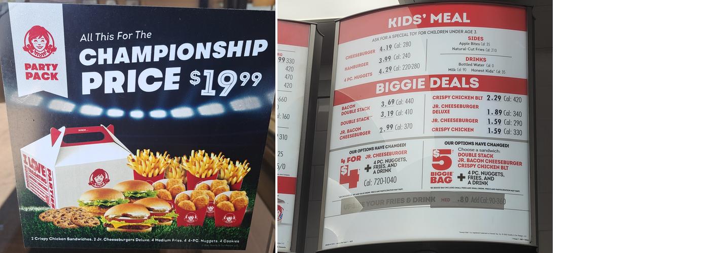 Wendy's Menu