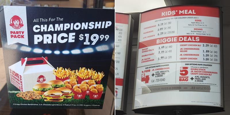 Wendy's Menu