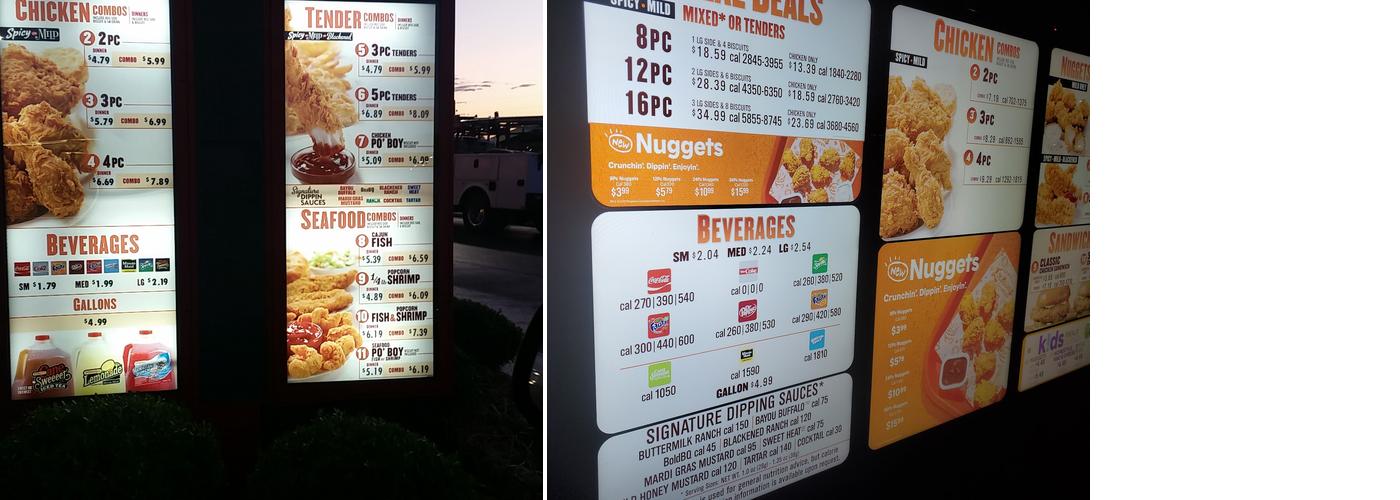 Popeyes Louisiana Kitchen Menu