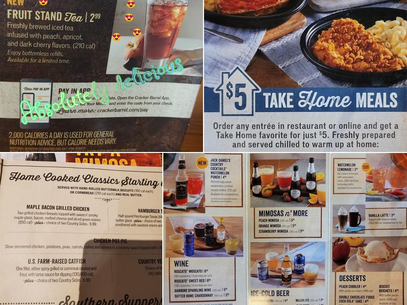 Cracker Barrel Old Country Store Menu