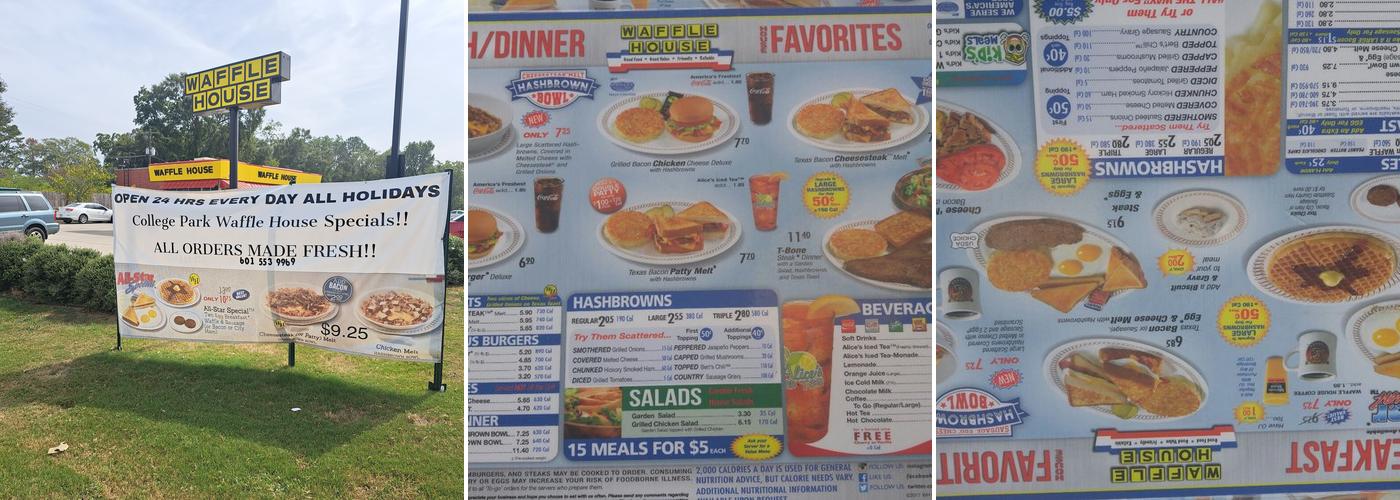 Waffle House Menu