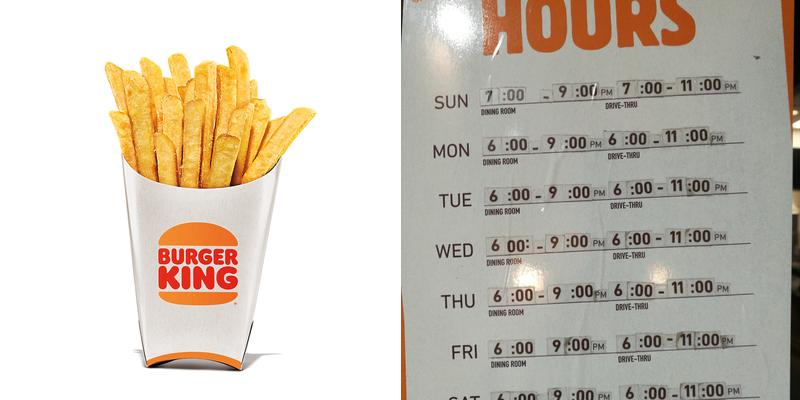 Burger King Menu