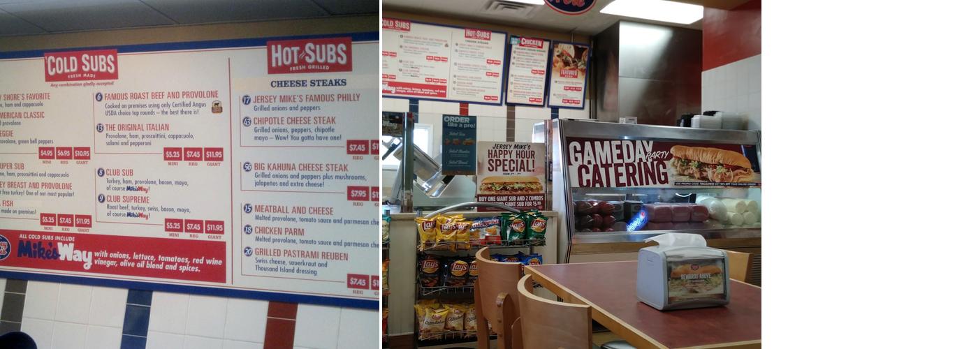 Jersey Mike's Subs Menu
