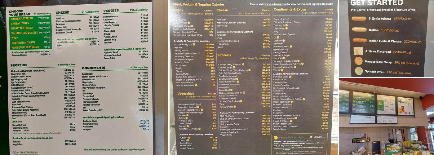 Subway Menu