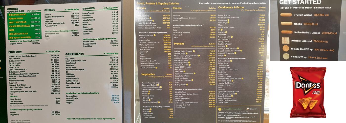 Subway Menu