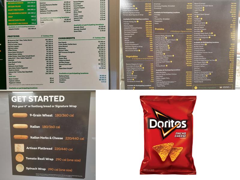 Subway Menu