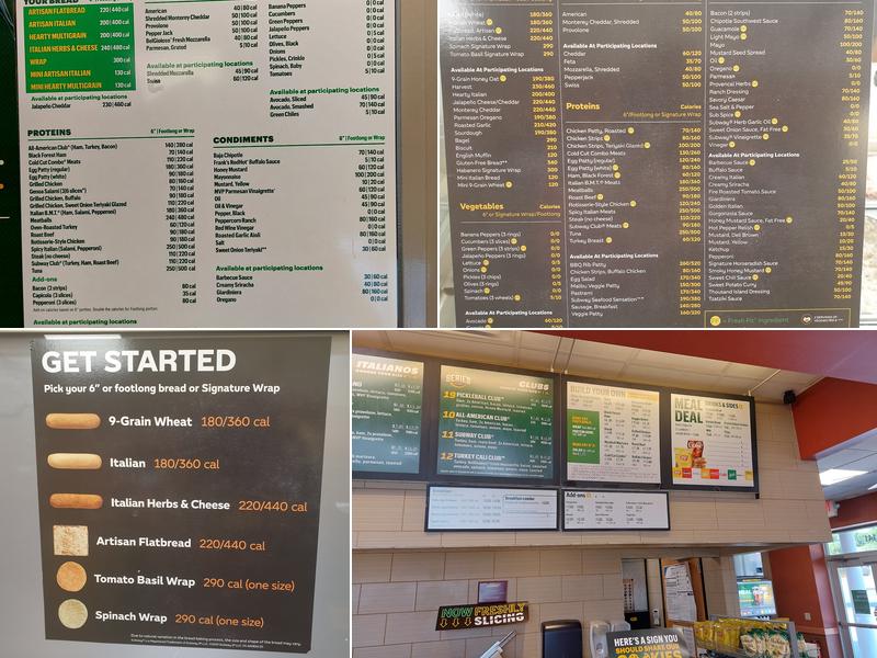 Subway Menu