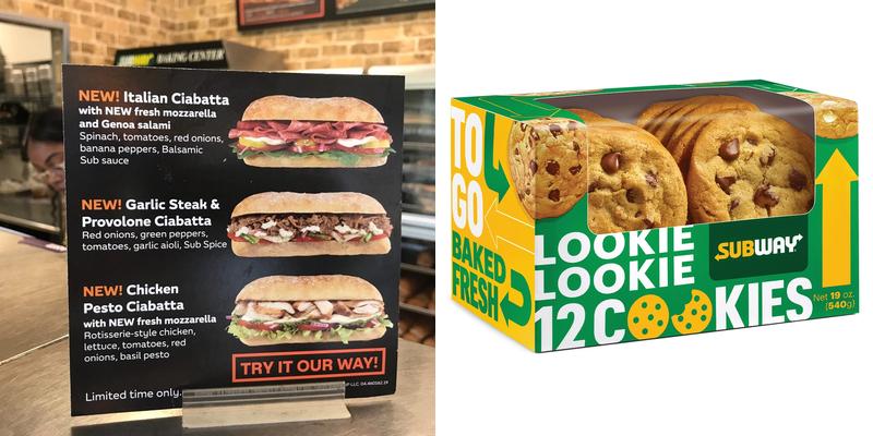 Subway Menu