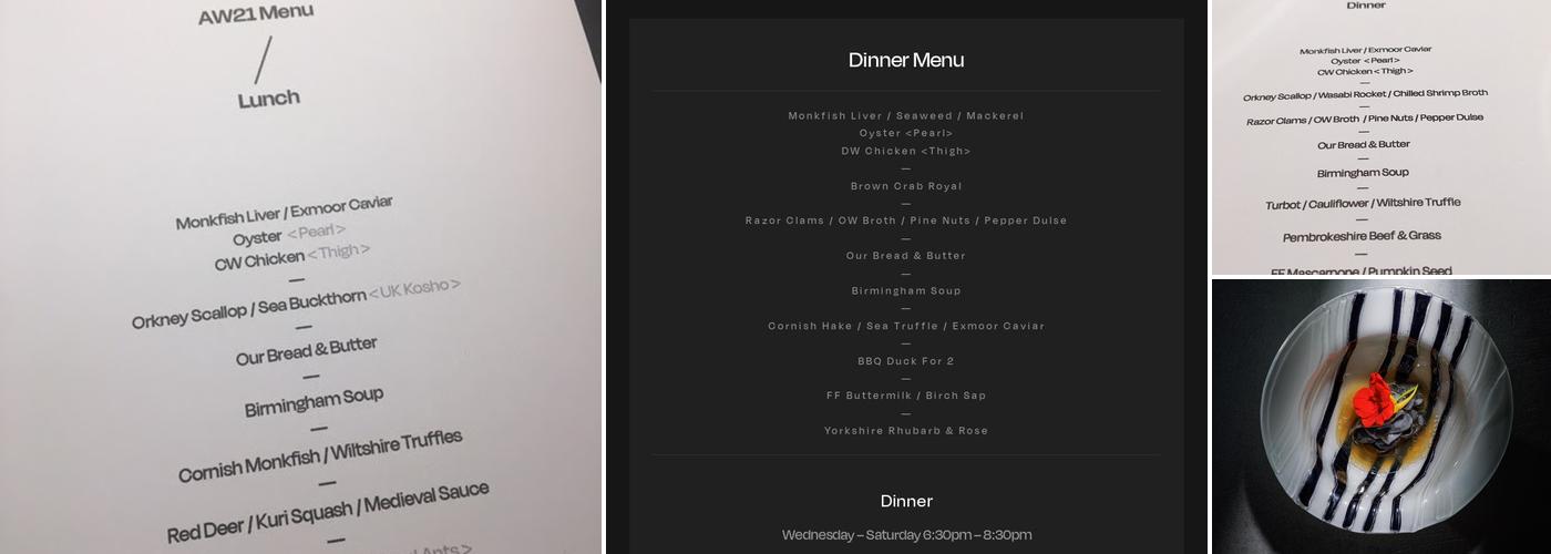 Carters of Moseley Menu