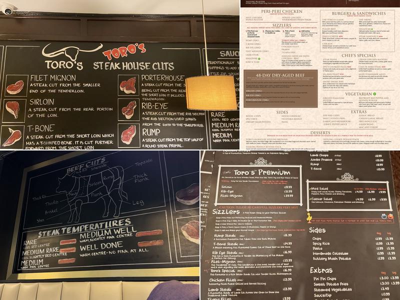 TORO's Steakhouse Menu