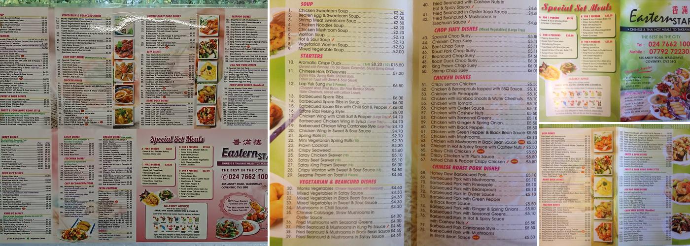 Eastern Star Menu