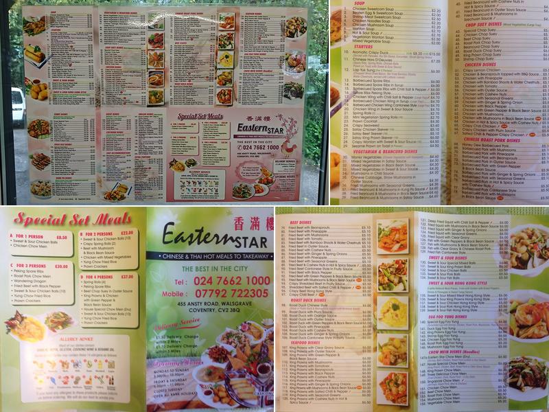 Eastern Star Menu