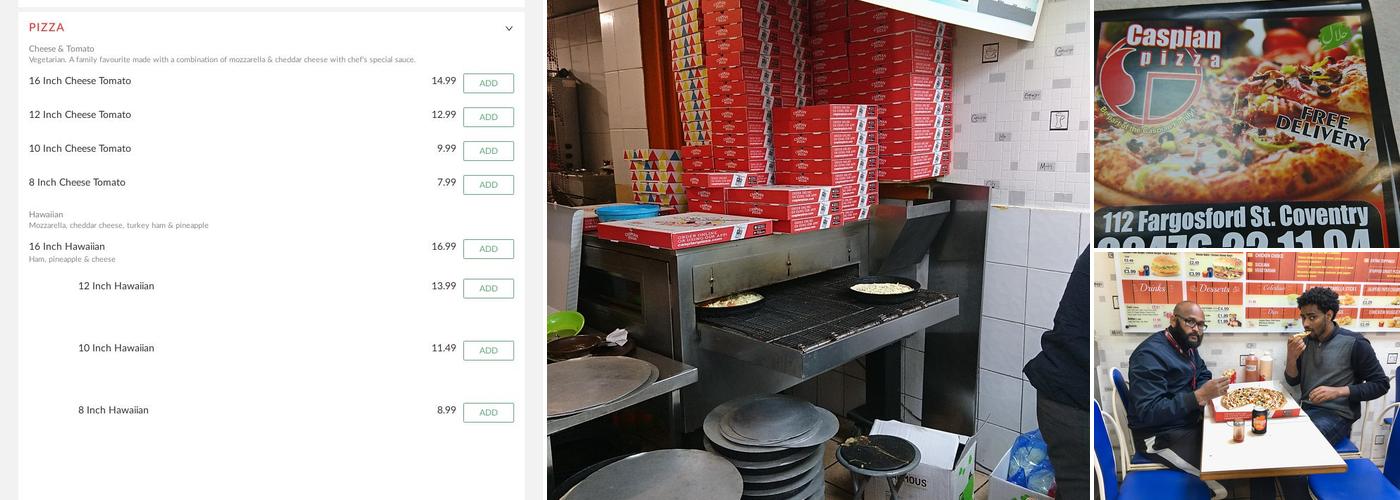 Caspian Pizza Coventry Menu