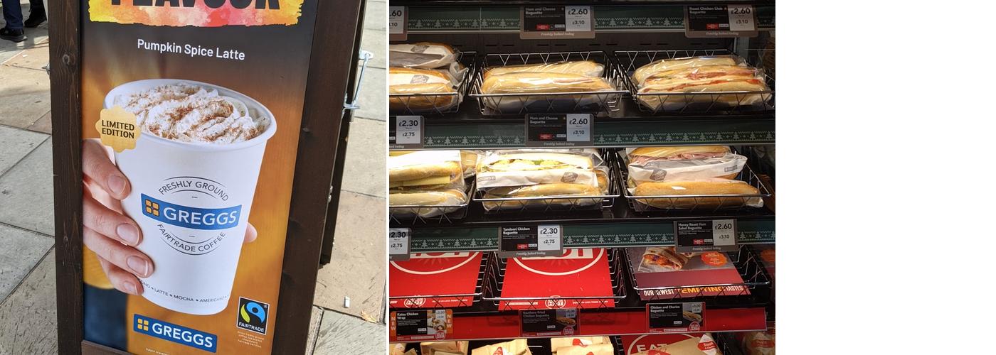 Greggs Menu