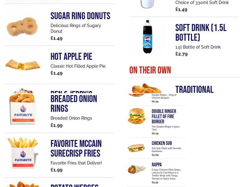 Favorite Chicken Wolverhampton Menu