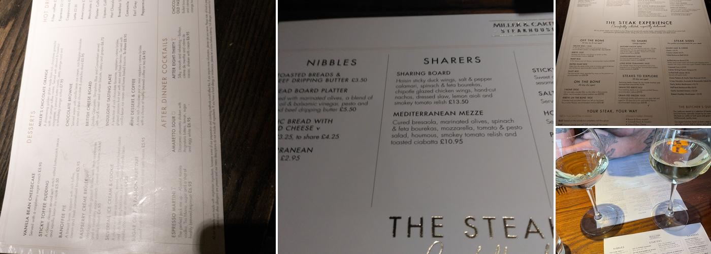 Miller & Carter Solihull Menu