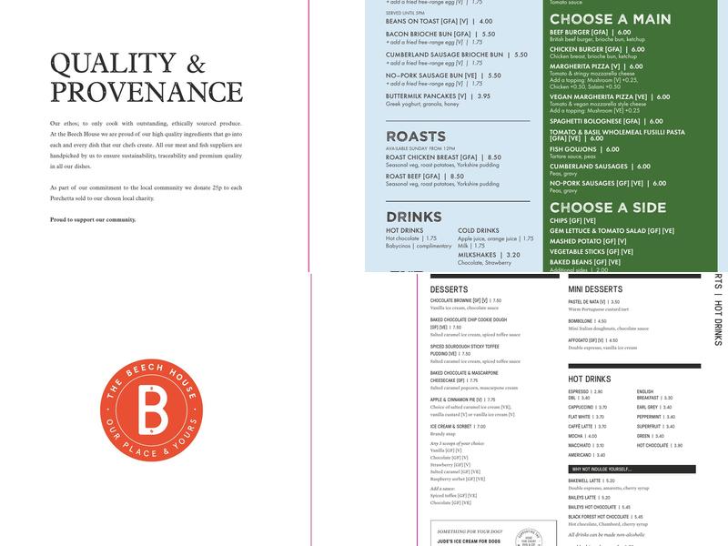 The Beech House Menu