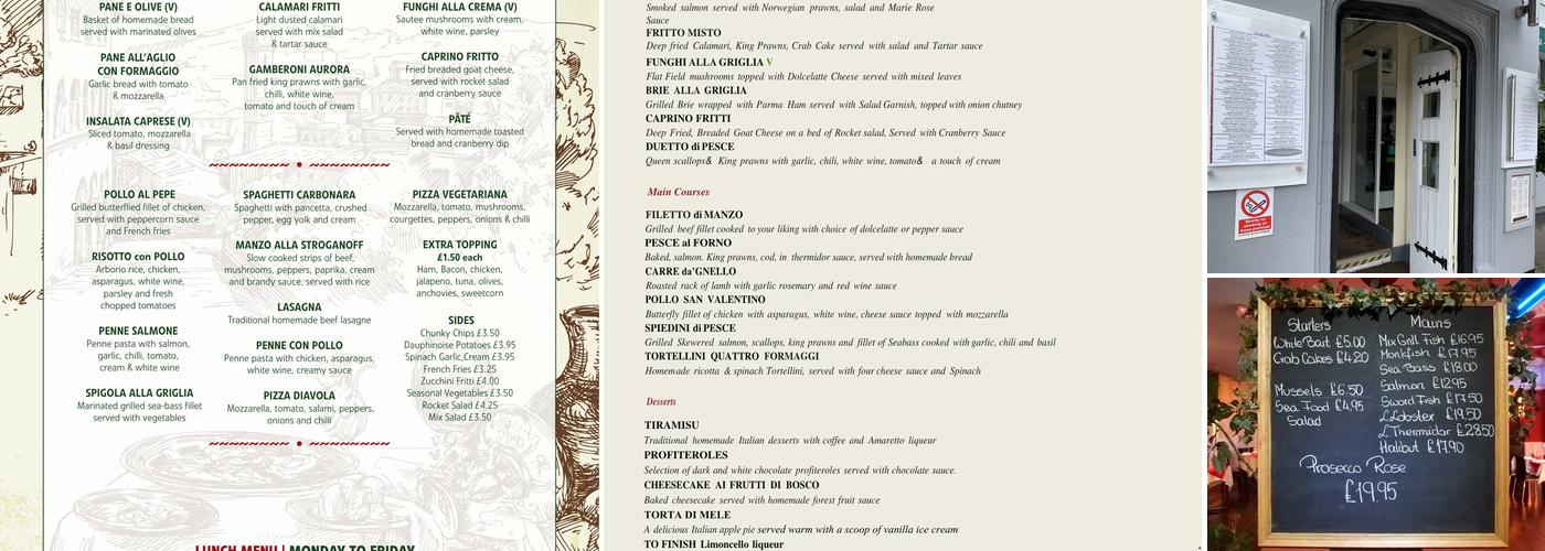 Romantica Italian Restaurant Menu