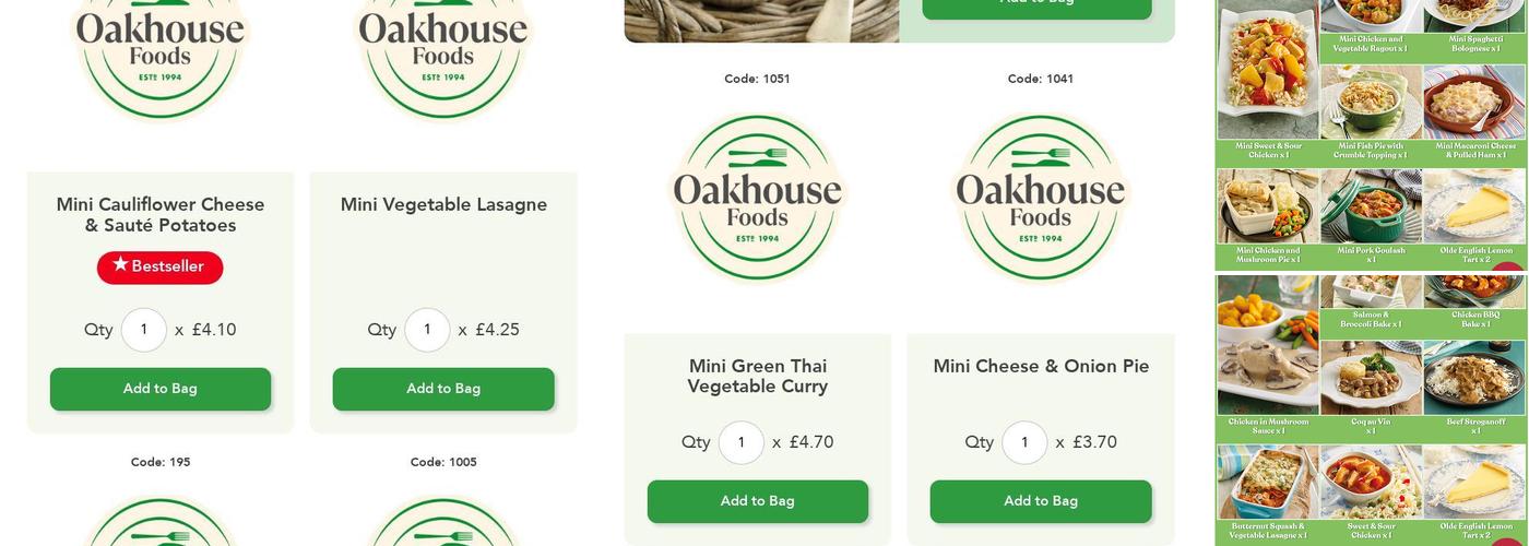 Oakhouse Foods Menu