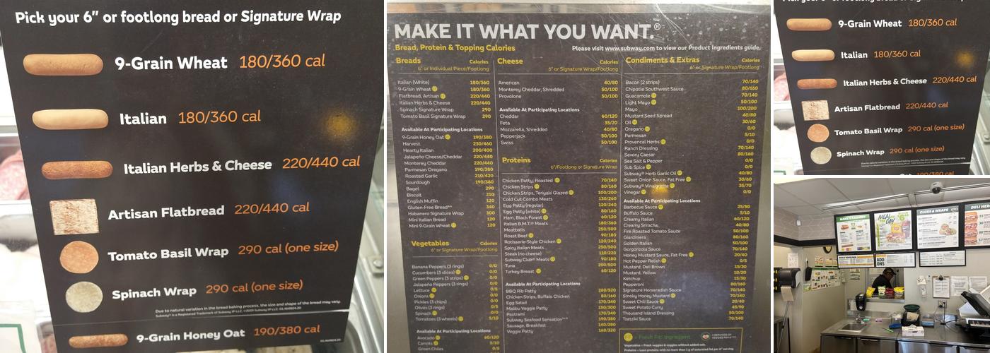 Subway Menu