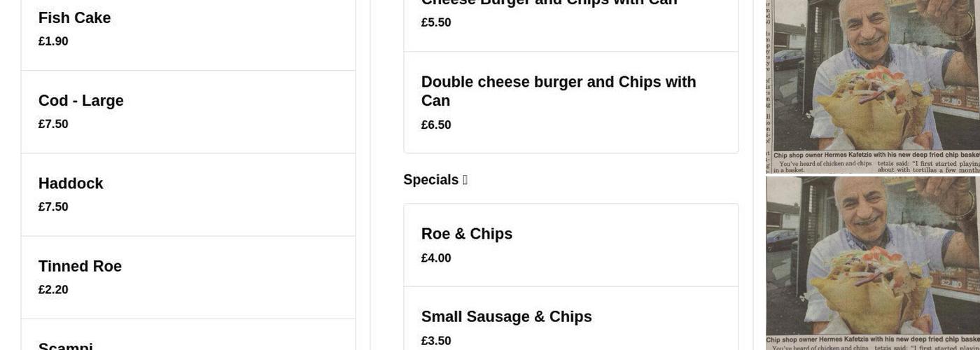 Chapman Chippy Menu