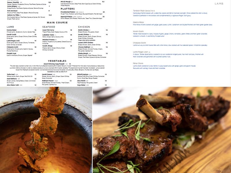 Five Rivers À La Carte Menu