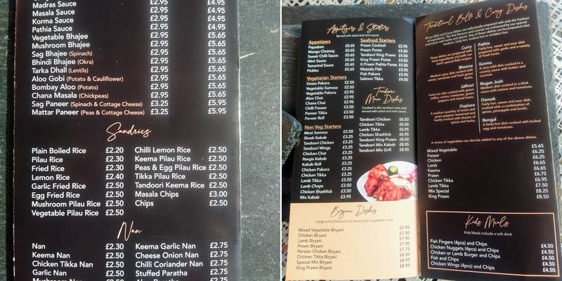Pleck Balti Menu